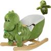 AIYAPLAY Cavallo a Dondolo per Bambini a Dinosauro con Marionetta, Cavallino Cavalcabile con Suoni e Rivestimento Morbido, Età 18-36 Mesi, Verde