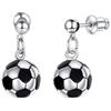 PROSTEEL Donna Orecchini Pendenti Orecchini Gocce Cindolo Sportivo Pallone da Calcio, Gioiello Delicato, in Acciaio Inossidabile 316L, Catena Regolabile, Confezione Regalo, Argento