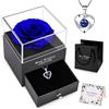 NEWUPZSI Rosa Eterna Regali San Valentino Regalo per lei Confezione Regalo di Gioielli in Rosa con Collana, Vera Rosa Stabilizzata per San Valentino Festa della Mamma Matrimonio Compleanno