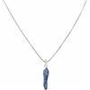Cavaliere Gioielli Collana con Corno Cornetto Portafortuna Argento 925 Glitterato Rosso Blu Bianco Donna Uomo Ragazza Anallergico (Cornetto Blu)