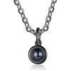 ALBERTBAND Collana Personalizzata con Foto per Uomo Donna Ciondolo Rotondo con Proiezione Foto Regalo Gioiello per la Festa del Papà, Natale, Compleanno, San Valentino
