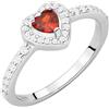 Sakrami Anello Donna Argento 925 Rodiato con Zircone Rosso a Cuore e Zirconi Bianchi - Raffinatezza con Scatola Personalizzabile - Perfetto per Anniversario, San Valentino, Compleanno (20)