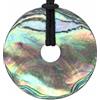 Lebensquelle Plus Ciondolo a forma di ciambella in abalone, 40 mm, pietra preziosa, per uomo | Include nastro di cotone e biglietto con pietre preziose, pezzo unico fatto a mano, ideale come regalo