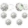 JIABAOZ Copri Bottoni con Strass, Copri Pulsanti in Cristallo,Copri Bottoni Decorativi con Strass, Clip per Bottoni della Camicia Staccabili, Cristallo Copri Bottoni (Silver)