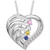 Grovjewfit Collana Personalizzata Donna Con Nome, Collane Ciondolo A Cuore Con Pietre Di Nascita, Regalo Di Natale Per Mamma, Nonna, Regalo Festa Della Mamma