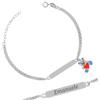 Sakrami Bracciale in Argento 925 con Piastrina Personalizzabile con Nome e Orsetto Smaltato + Idea Regalo Bambina e Bambino - Braccialetto Dolce per Nascita, Battesimo, Comunione, Compleanno (Azzurro)