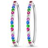 LES FOLIES DI PAOLA GRIECO Coppia di Orecchini a Cerchio Multicolor cerchietti strass in argento 925 rodiato - Hoops Collection (20mm)
