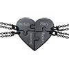 U7 Collana Puzzle Personalizzata 4 Pezzi Collana Cuore Divisa per Famiglia BBF Coppia AmiciCiondolo Cuore Personalizzato Acciaio Inossidabile Placcato Nero Catenina 40+5 cm Regalo per Donna