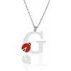 Sakrami Collana per Bambini in Argento 925 Placcata in Rodio con Lettera e Coccinella Personalizzabile (G)