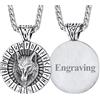 FaithHeart Collana Vintage con Lupo Vichingo Amuleto di Odino Collana Classica con Nodo Celtico Totem di Lupo di Alta Qualità in Colore Argento Nero Oro Regalo Compleanno