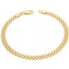 AMAR Amor Luxury Bracciale in oro da donna, argento 925 / placcato oro 585, bracciale italiano placcato oro, gioielli da donna, regalo di gioielli per Natale, compleanno, 18 cm, Pelle, Nessuna pietra