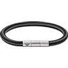 Emporio Armani - Bracciale con piastrina da uomo in nylon nero, EGS2991040