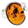SilverAmber Jewellery Delizioso anello di design in ambra baltica e argento sterling 925, GL464A