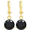 Goldwinter Orecchini pendenti in oro diverso 18 ct, con pietre rotonde scintillanti, diversi colori, con sacchetto regalo e scatola per gioielli inclusi. e Oro giallo, colore: Nero , cod. ROUND