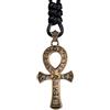ForFox Collana con Ciondolo Croce egizia ankh in Rame Vintage per Uomo Donna,Corda vax