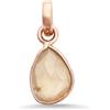 HIMALYA QUARTZ Ciondolo minimalista in argento sterling 925 con zircone marrone sfaccettato, taglio rosa, forma libera, pietre preziose assortite, per donna, in oro rosa.