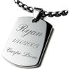 ByClay Laboratory Incisione Personalizzata Collana Uomo o Donna Rettangolare in Acciaio Inossidabile - Incisione Elegante Fronte/Retro - Tre Misure del Pendente - Diverse Lunghezze - Idea Regalo con Scatolina