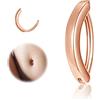 ZS Piercing per ombelico da donna, in argento Sterling 925, con finti diamanti, rivetto curvo all'inverso