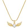 BZEBI ZEBI Angolare Ali Cuore Collana Per Le Donne Ragazza Bambino Piccoli Gioielli Placcato Oro 18 K Ali Di Angelo Custode Cubic Zirconia Ciondolo Anniversario Regalo di Compleanno, Oro, Zirconia cubica