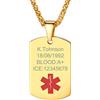 PROSTEEL Emergenza Collana Personalizzata Stella di Vita Rossa Informazioni Persnali Mediche Urgenti, Lunghezza Regolabile, Acciaio Inossidabile, Argento Nero Oro - Incisione Gratis