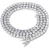 WAHZAUS Collana tennis da 3-6 mm in oro bianco da donna e da uomo, placcata in oro bianco 18 carati, con diamanti finti di zirconia cubica, taglio rotondo, 5MM, Gemma, Zirconia cubica