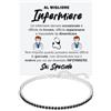 Bramart Bracciale Infermiere Tennis Uomo con Pietre di Zirconia Cubica Idea regalo Compleanno per lui Finitura in Oro Bianco Argento 925 Natale - Cofanetto con DEDICA incluso (Infermiere - Bracciale)