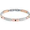 Morellato Bracciale Uomo in Acciaio Inossidabile, Pietra Pavè, IP Oro Rosa, Collezione Urban - SABH30