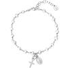 Kokomorocco - Bracciale per rosario - Medaglia della Vergine Maria Miracolosa - Croce placcata oro - Catena per rosario regolabile - Perle