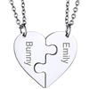 GoldChic JEWELRY Collana Puzzle Cuore Personalizzata, Ciondolo Puzzle 2 Pezzi in Acciaio Inossidabile per Coppie BFF Collana Donna Cuore Collana Amicizia Incisione con Nome