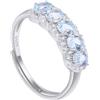 Generic HIGHLY - Anello di acquamarina naturale, argento sterling 925, anelli con pietre preziose per donna, anelli di cristallo, anello regolabile per matrimonio, per donna. Gioielleria di compleanno con