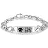 Theluckytag Collana di Allerta Medica per Uomo e Donna - Collana Medica da 48 cm con Codice QR Inciso Collana ID Medica - Più Spazio Info Mediche di Emergenza Online Personalizzate, 9 inches, Argento