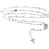 Gioielleria Bucci COLLANA UNISEX ROSARIO CON CROCE IN ARGENTO 925 RODIATO ORO BIANCO CON ZIRCONI BIANCHI