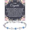 Bramart Bracciale Donna Cognata Argento Sterling 925 e Pietre blu di Zirconia cubica Idee Regali per lei, Bracciali cognate Brillanti oro Idea Regalo Natale - Cofanetto con DEDICA incluso (A mia Cognata 3)