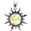 SilverAmber Jewellery Ciondolo a forma di stella del sole in vera ambra baltica e argento Sterling 1864, ambra