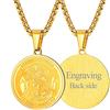 FaithHeart Medaglia Arcangelo Collana San Michele Ciondolo San Michele Guardiano Personalizzabile Acciaio Inossidabile/Oro/Nero con Catena 55+5 cm Gioielli Religiosi per Uomo Donna