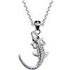 Anhänger 925 Silber Collana con ciondolo a coccodrillo/vero argento 925 con zirconi/collana classica/colore pietra: bianco trasparente nero/online Acquista gioielli / 54094, Argento Sterling 925, zirconi, Zirconi