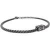ALMENDRA Bracciale da uomo personalizzato in acciaio inossidabile inox con incisione, catena a maglia veneziana iniziale nomi data ancora infinito da personalizzare, scatola regalo oro nero (Nero)