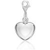 Tuscany Silver Charm con cuore gonfiato piccolo placcato rodio in argento sterling per donna