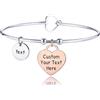 MunkiMix Braccialetti Personalizzati Acciaio Inossidabile per Donna Bracciale Cuore Personalizzato Bracciale Aperto Regali per Amich Fidanzata Moglie