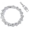 Generic Collana Angelica - Set di Braccialetti con Collana in Cristallo 18K, Gioielli in Oro Bianco, Collana Delicata in Oro con Cristallo Trasparente per Donne, 17-19cm, Argento sterling Cristallo, Zirconia