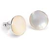 jewellerybox Orecchini in argento Sterling e madreperla, piatti, 10 mm, di forma rotonda