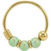 Monster Piercing 9K giallo oro tripla luce verde opale Bead 22 Gauge Hoop naso anello Piercing da naso