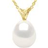 PEARLS & COLORS - Ciondolo di Perla coltivata d'Acqua Dolce - Qualità AAA+ - Oro 750 (18 carati) - Catena in regalo - Gioiello da donna