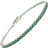 amorili Bracciale Tennis Uomo Donna in Argento 925 | Zirconi mm 3 Disponibile in Vari Colori | Gioiello Unisex Elegante e Luminoso | Idea Regalo per Lui e Lei (smeraldo cm 18)