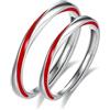 BCughia Anello Filo Rosso del Destino Coppia, Anelli Coppia Argento 925 con Linea Rossa Anelli di Fidanzamento Uomo Personalizzata Coppia Anelli Nuziali Regolabile