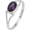 mantraroma Anello in argento 925 da donna con pietra preziosa ametista viola semplice e moderno