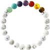 Nàgàrjuna - Bracciale 7 CHAKRAS - Potere di armonia e guerison - Argento massiccio 925 miglia - Elastico ad alta resistenza® - Diametro delle gemme 6 mm, 17.00, Argento Pietra, Howlite