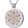 Morella Collana Donna con Pendente in Acciaio Inossidabile da 70 cm con Moneta Argento-Rosa da 33 mm in Sacchetto di Gioielli