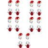 LIFKOME 10 Paia Orecchini natalizi Natale orecchini a bottone occhiali alieni e fascia christmas earrings accessori natalizi orecchini di corna di cervo orecchino per le donne lega