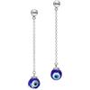 PERIMADE Set di orecchini pendenti da donna in argento Sterling 925 massiccio con occhio blu turco, placcati in oro, gioielli per compleanno, amicizia, regalo, Vetro, Nessuna pietra preziosa
